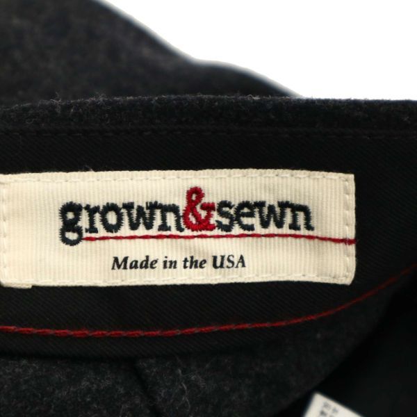 米国製★ grown&sewn グロウン&ソーン the Independent Slim ウール100％★ ボタンフライ パンツ Sz.32　メンズ グレー　C4B00156_1#Q_画像8