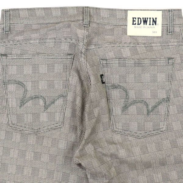 EDWIN 503 エドウィン E53MFC グレンチェック★ クール レギュラー ストレート パンツ Sz.34　メンズ 日本製 大きいサイズ　C4B00292_1#P_画像7