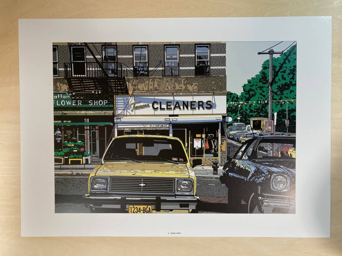 鈴木英人 アートポスター TEMANN CLEANERS 大型B3サイズ 36.4×51.5ｃm　18_画像1