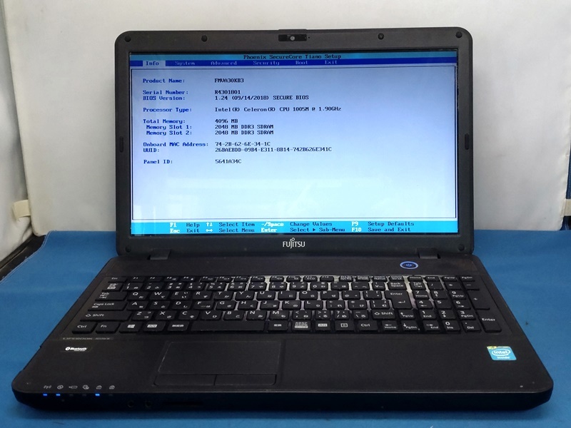 011809 LIFEBOOK AH30/K Celeron 1005M Mem4GB HDD無 OS無 JUNK_画像1