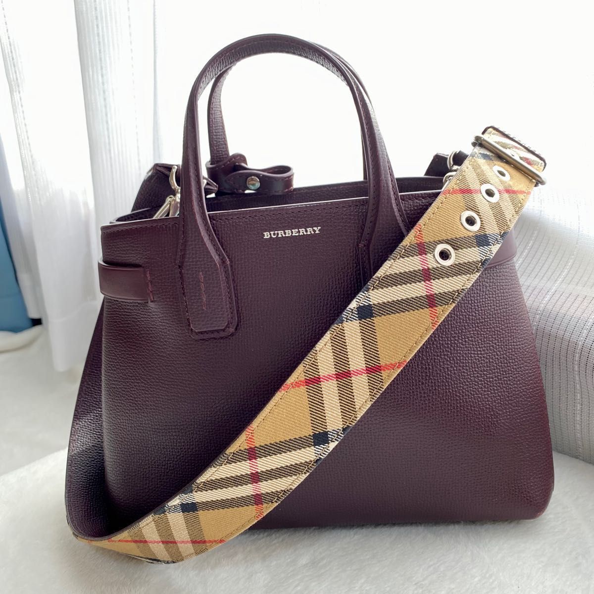 BURBERRY バーバリー 2WAY ショルダー／ハンドバッグ チェックレザー