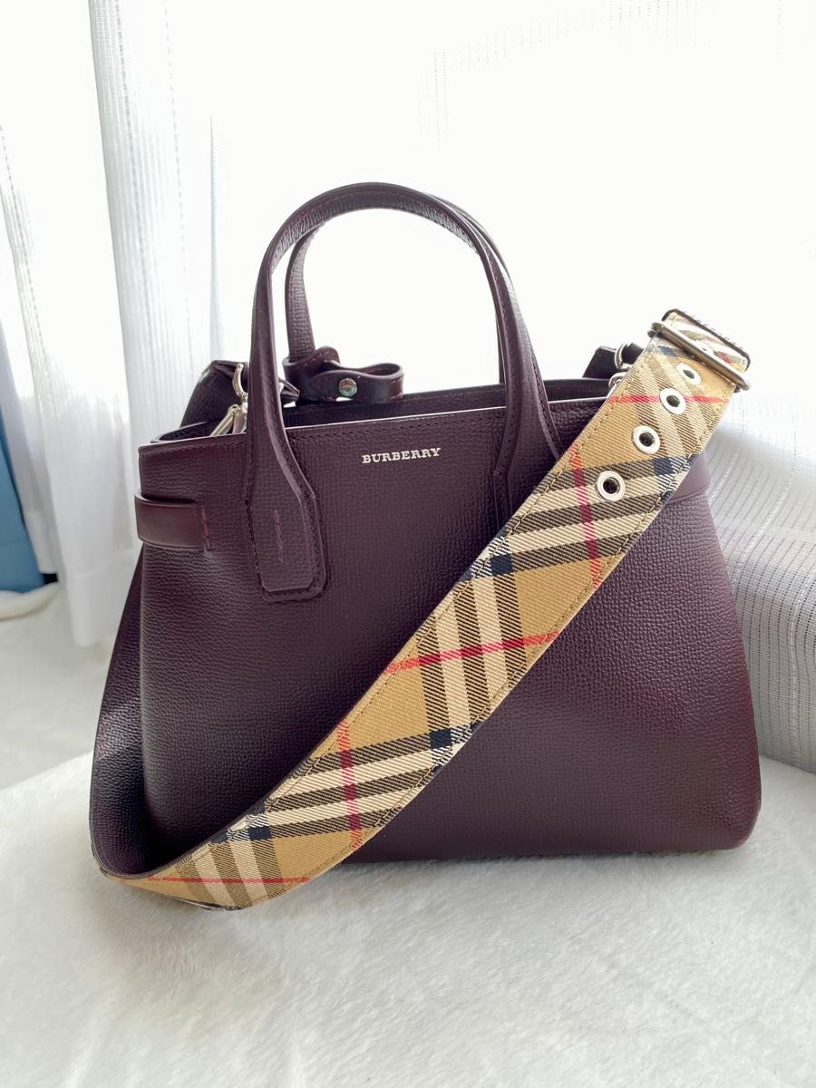 BURBERRY バーバリー 2WAY ショルダー／ハンドバッグ チェックレザー