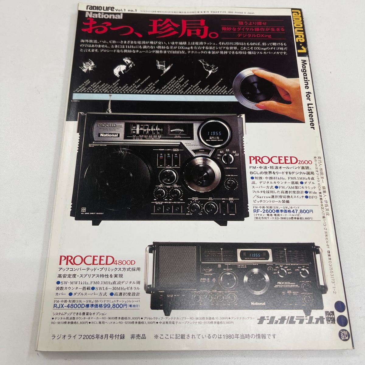 Y1221349. ラジオライフ/RADIO LIFE/創刊6月号/MW・FM・SW・CBのデータマガジン/三才ブックス/1980年/雑誌/デジタル情報/無線/周波数/放送_画像2