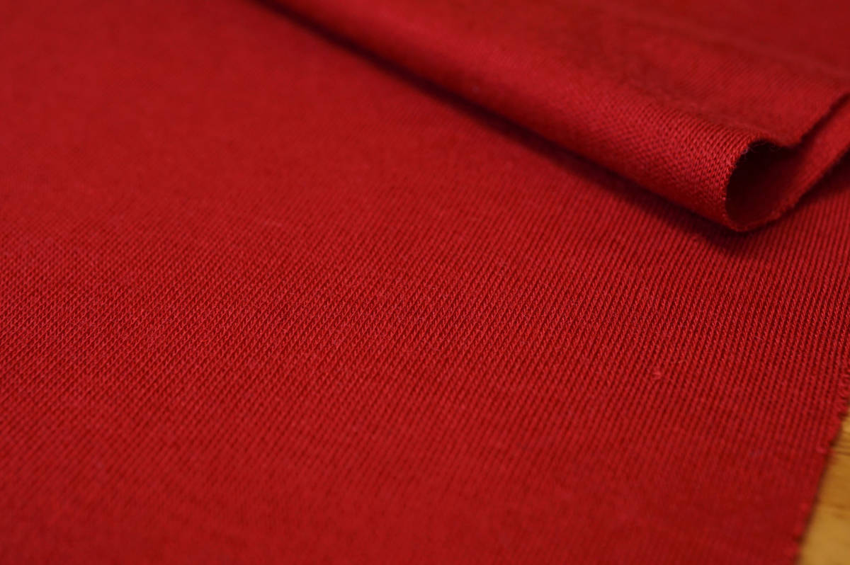 カシミヤ混スムースニット 微薄しっとり柔らか 赤 長4ｍ巾170cm トップス プルオーバー チュニック カーディガン インナー _画像2