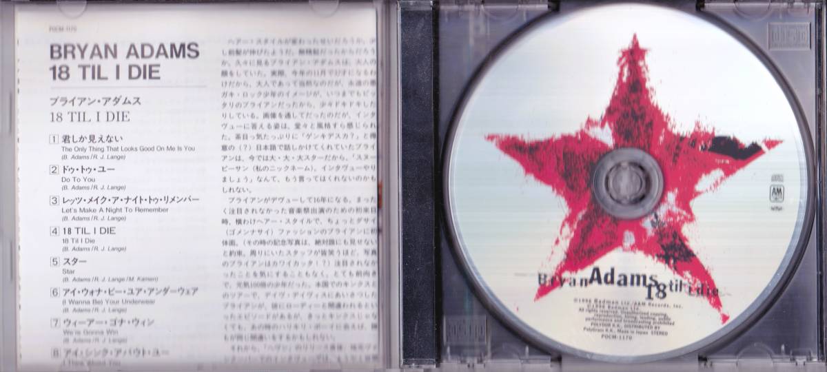 国内CD/Bryan Adams/18TIL I DIE_画像2