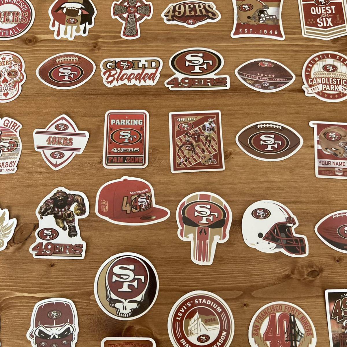 【50枚】NFL サンフランシスコフォーティーナイナーズ San Francisco 49ers ステッカーセット ロゴ 防水_画像7