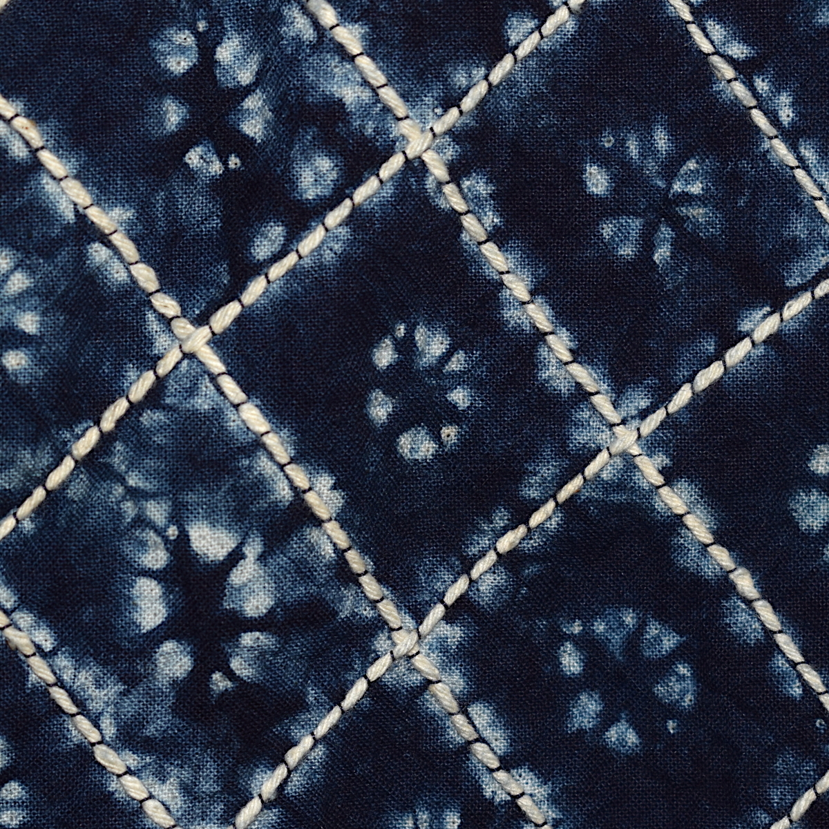 藍染 刺し子 テーブルクロス 大判 タペストリー マルチカバー 横幅約138cm 縦幅約178cm 綿 【cb-12】の画像4
