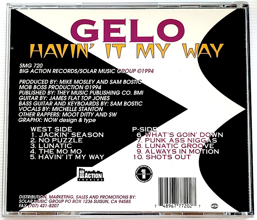 珍★ レア G-RAP・Gelo / Havin' It My Way・G-Funk名盤・エロジャケ・カリフォルニア・1994・オリジナル盤・Gangsta・即決！_画像2