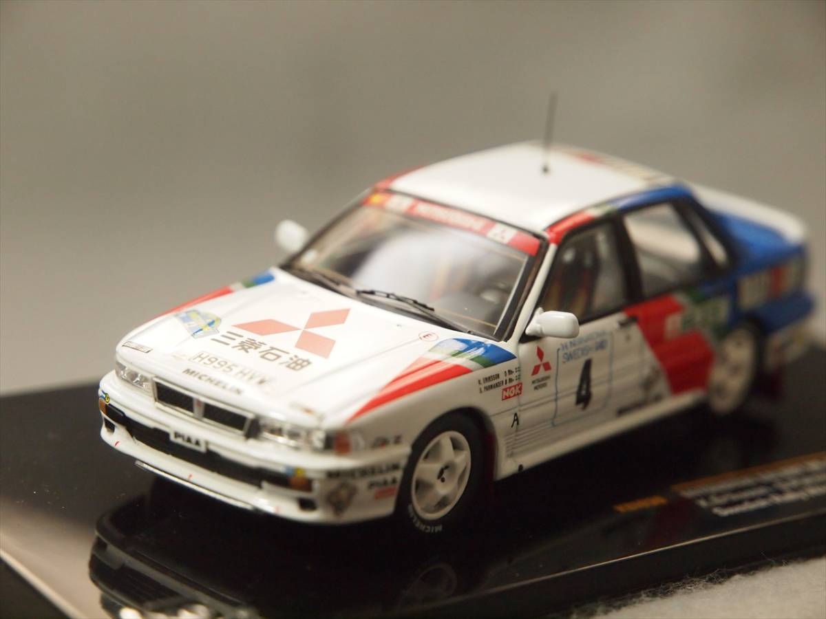 三菱 ギャラン VR-4 1991年スウェーデンラリー優勝 #4 ケネス・エリクソン ixo 1/43 KBI030 【紙箱退色】_画像2