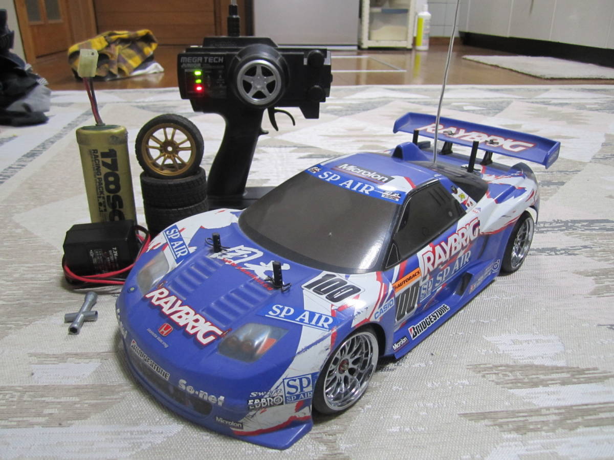 すぐ遊べる全部セット 1/10 RAYBRIG NSX 高橋国光 TAMIYA TT01 改 EP R/C CUSTOM HONDA レイブリック GT選手権 カスタム ドリグリマシン_お渡しする物