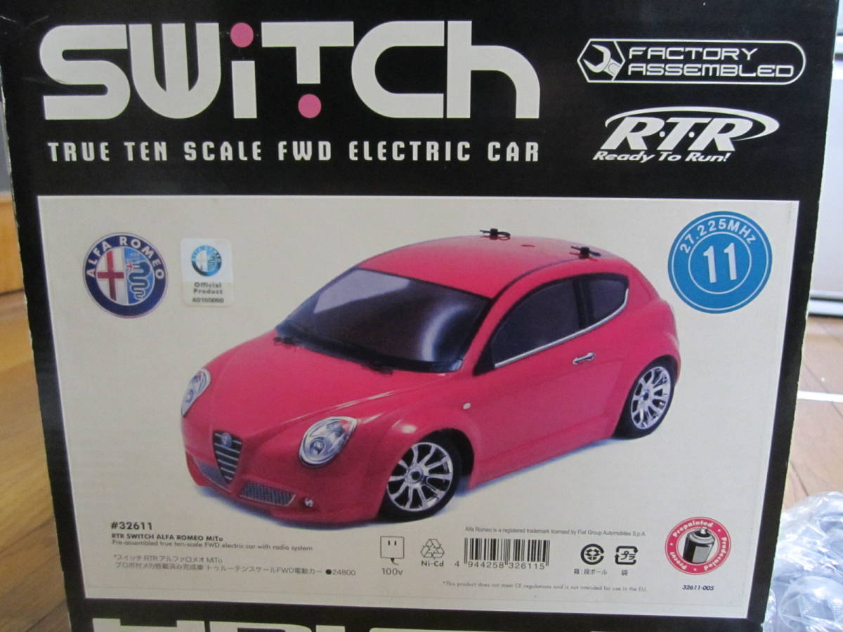 新品 未走行 1/10 hpi・racing アルファロメオ ミト すぐ遊べる全部セット 希少 廃版 alfa romeo mito タミヤ Mシャーシ寸 スイッチ RTR _廃版　レア