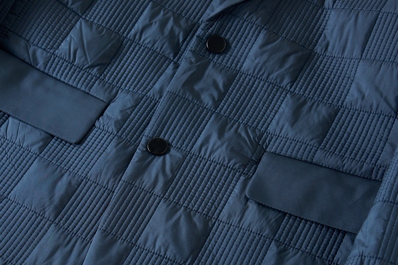 ダウンコットン テーラードジャケット■DCKMANY新品 メンズ 中綿 スーツジャケット 秋冬 軽量 紳士 ジャケット アウター ブルー A6902-L_画像5