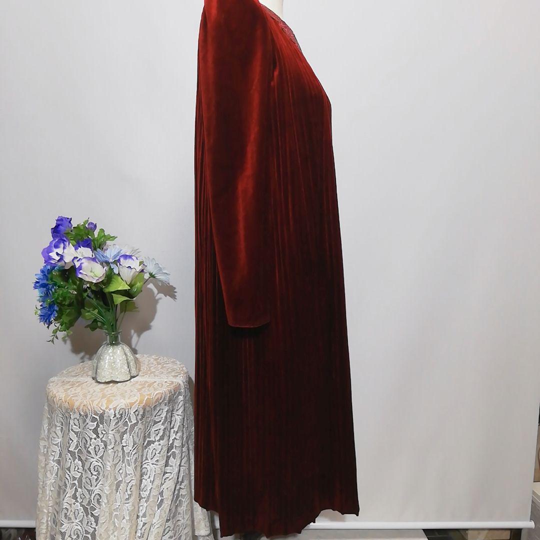 プレジール　極上美品　ドレス　ワンピース　パーティー　ワインレッド色系　М相当_画像5