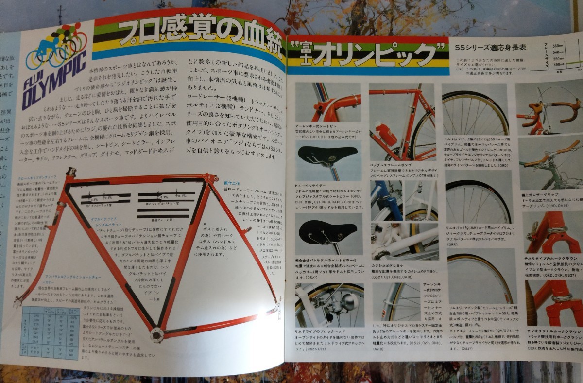  super ultra rare 1977 year? Fuji cycle silk feather player series all 16 page catalog only cycling load sport 