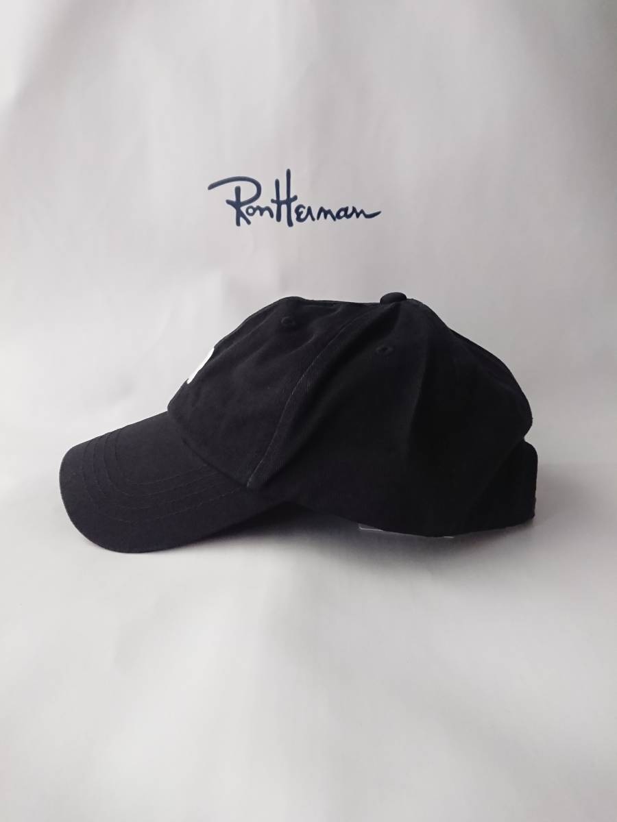 RHC ロンハーマン Rロゴ コットン キャップ ブラック RON HERMAN_画像2
