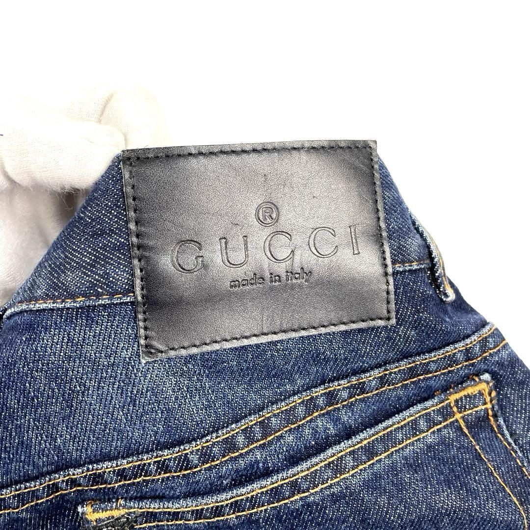 極美品■GUCCI グッチ デニムパンツ 花柄刺繍 トムフォード期 フラワー Mサイズ ユニセックス FW99 TomFord Denim Pants エンブロイダリーの画像3