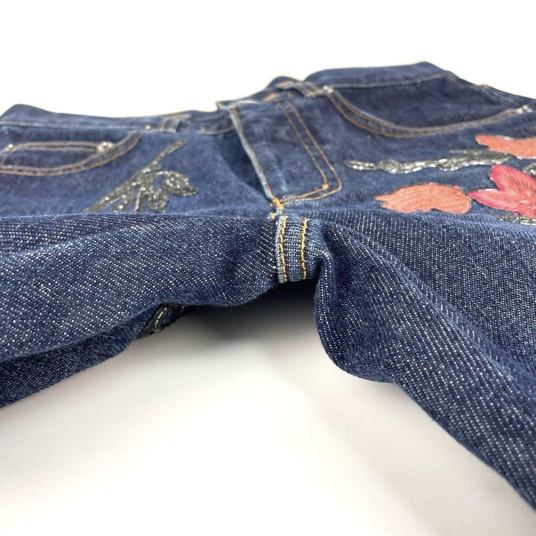 極美品■GUCCI グッチ デニムパンツ 花柄刺繍 トムフォード期 フラワー Mサイズ ユニセックス FW99 TomFord Denim Pants エンブロイダリーの画像5