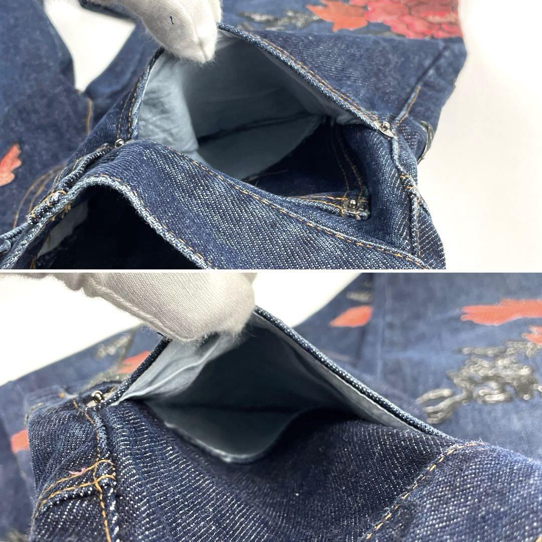 極美品■GUCCI グッチ デニムパンツ 花柄刺繍 トムフォード期 フラワー Mサイズ ユニセックス FW99 TomFord Denim Pants エンブロイダリーの画像8