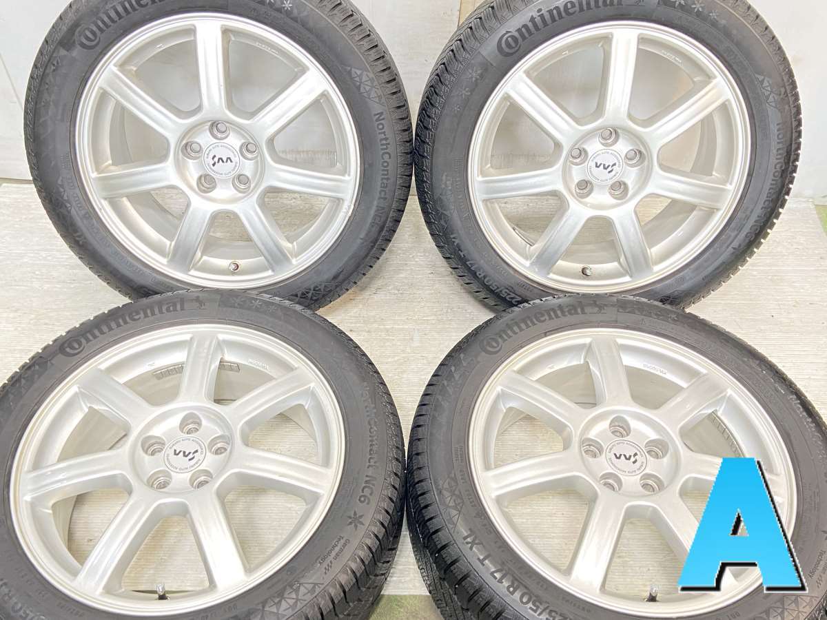 中古タイヤ スタッドレスタイヤ ホイールセット 4本セット 225/50R17 スバル純正 17x7.0 55 100-5穴 コンチネンタル NORTHCONTACT NC6_画像1