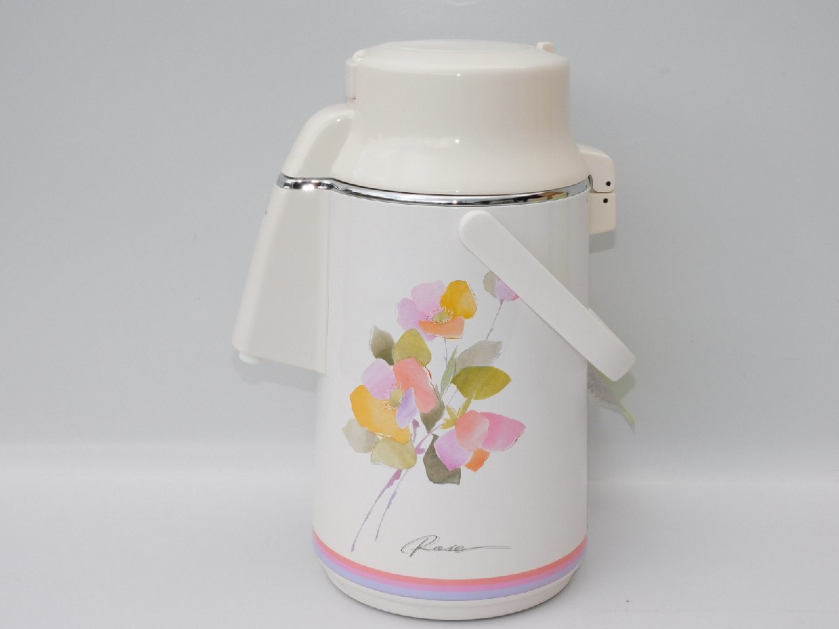 [1 times . using doesn't give a way as good as new / free shipping /g] Zojirushi ma horn bin push only pot .. san VAZ-2200 2.2L Showa Retro lovely floral print unused goods 