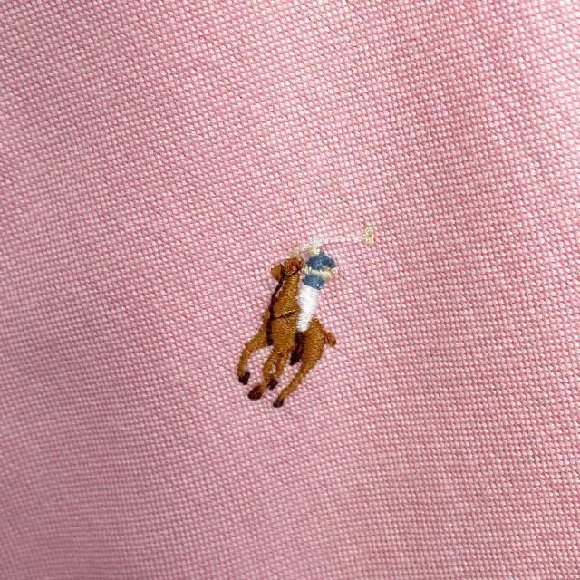 美品ラルフローレン ボタンダウン カラーポニー 刺繍 オックスフォード シャツ　ピンク　レディース　４サイズ　Ralph Lauren