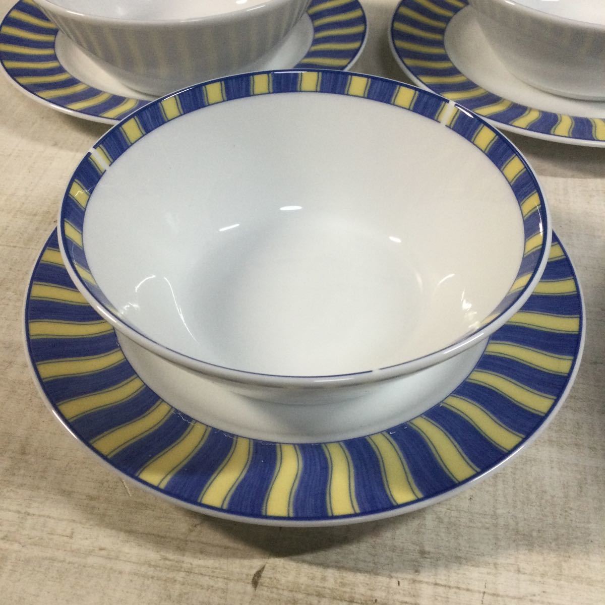 Noritake SUMMER WAVRS IMPROMPTU サマーウェイブ ノリタケ 洋食器 5客セット USED品_画像2