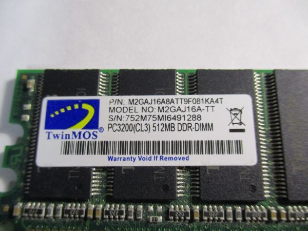 送料無料 ◆ Twin MOS PC3200(CL3) 512MB ◆_画像1