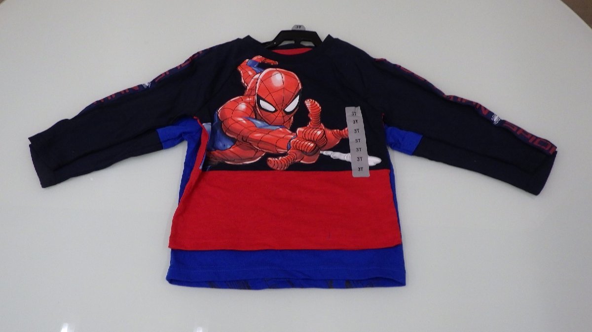 t214-25005 スパイダーマン Tシャツ キャラクター 男の子 子供 キッズ US/3T JP/90-100 2枚組_画像2