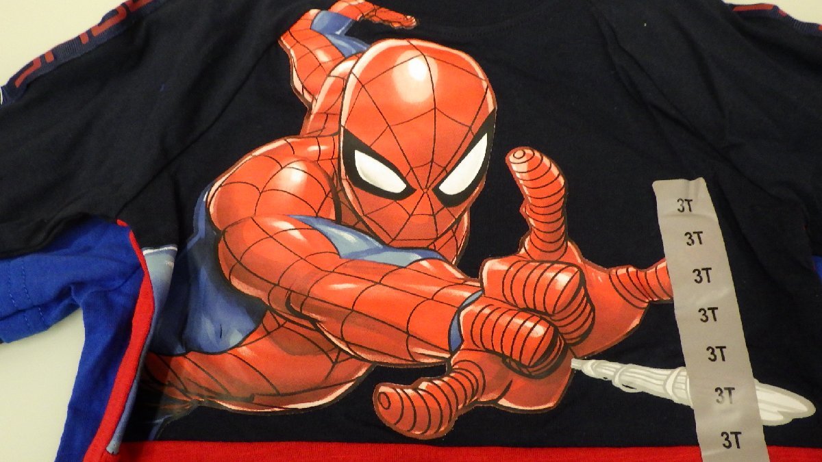 t214-25005 スパイダーマン Tシャツ キャラクター 男の子 子供 キッズ US/3T JP/90-100 2枚組_画像3