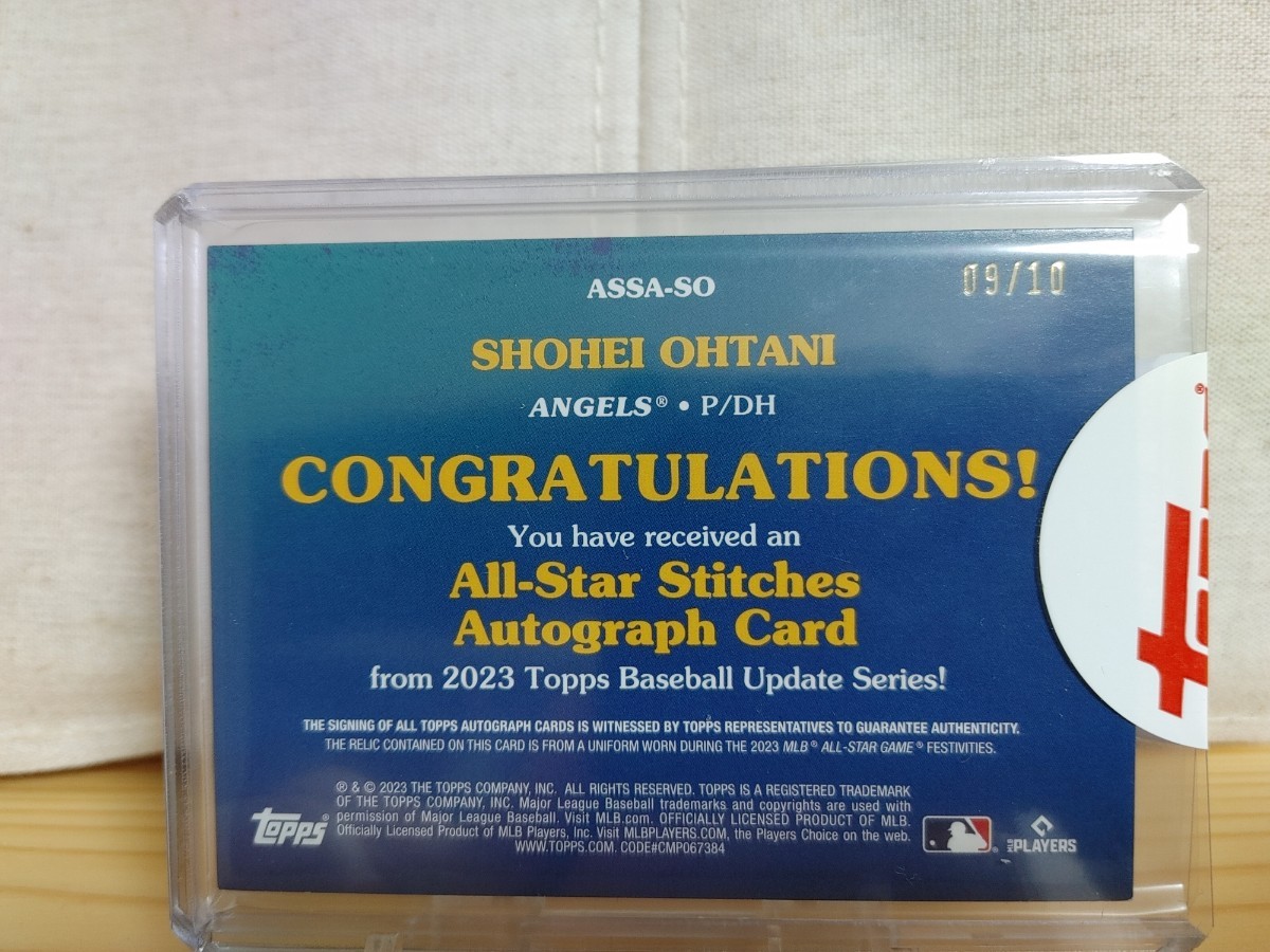 【10枚限定】 大谷翔平 直筆サインカード topps all star auto patch jersey エンゼルス ドジャース MVP オールスター /10_画像2