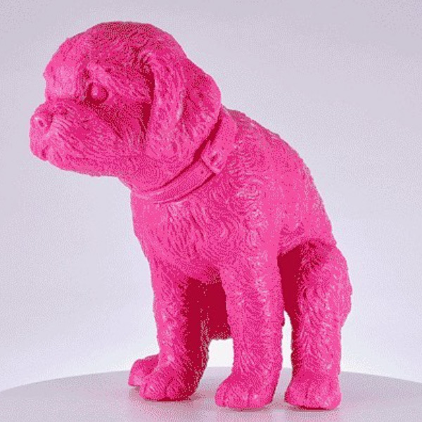 いきむ犬 トイ・プードル Harajuku Pink ソフトビニール ソフビ 動物フィギュア Squatting Dog toy poodle ラナRUNAアートトイプロジェクト
