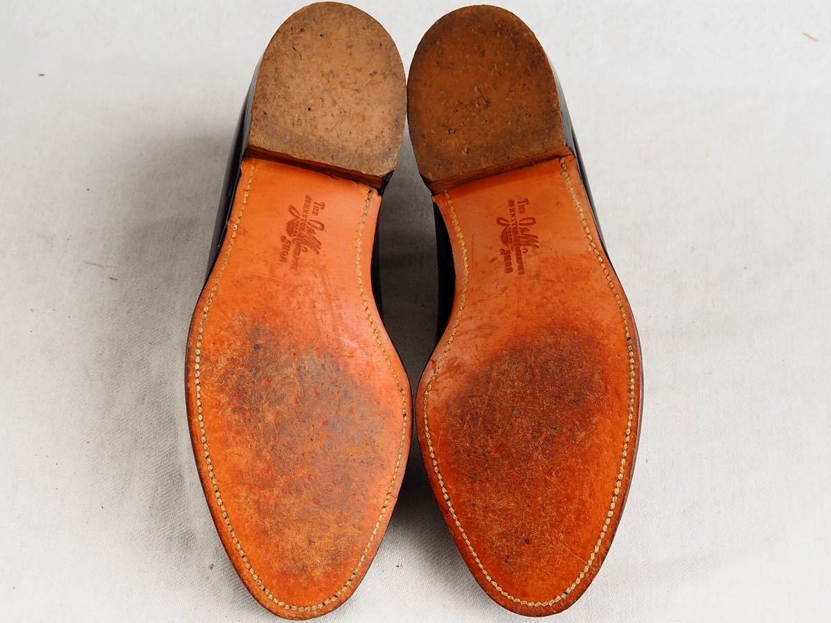 60s J&M Hand Sewn Front Slip-on shoes ジョンストンアンドマーフィー ブラックスリップオンシューズ_画像7