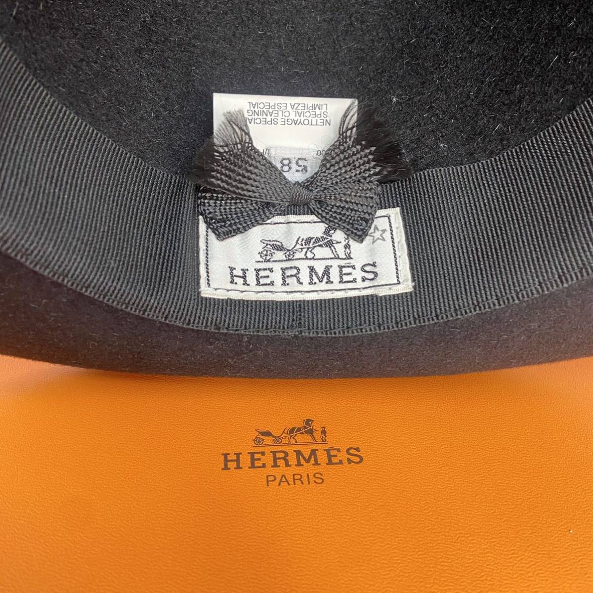 【美品】エルメスHERMES 帽子 ハット フェルトハット フェルト a015の画像6