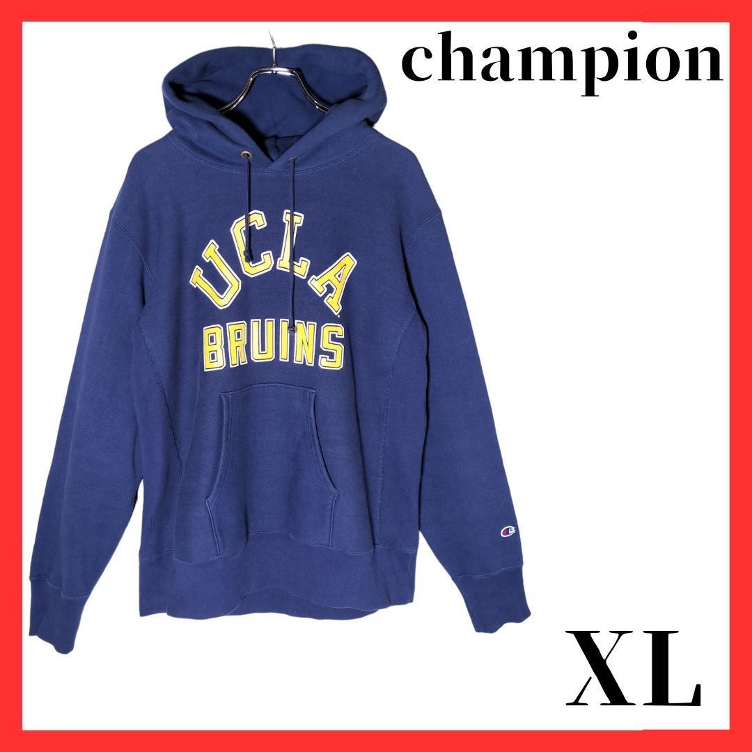 champion　リバースウィーブ　カレッジロゴ　古着男子　パーカー　XLサイズ