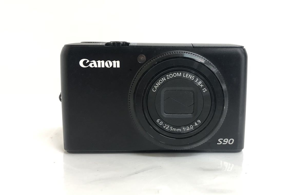 【HM1056】Canon キャノン Power Shot S90 コンパクトデジタルカメラ CANON ZOOM LENS 3.8×IS 6.0-22.5㎜ 1:2.0-4.9 ブラック_画像1