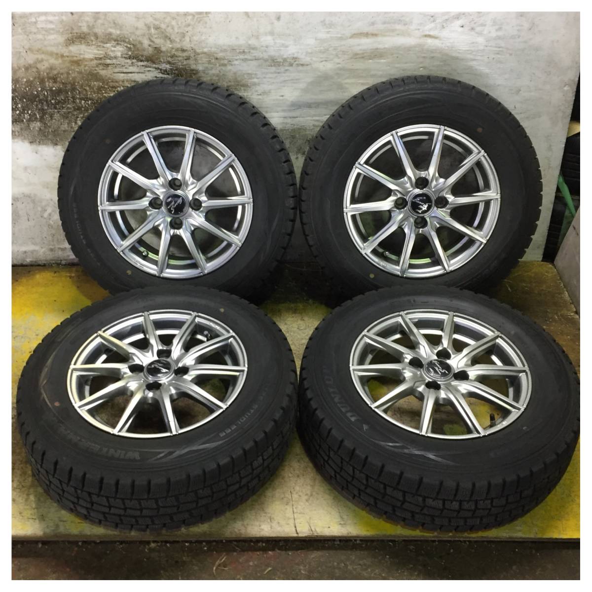 9 DUNLOP WINTERMAXX WM01 185/70R14 7.5分目 アクア ポルテ アクシオ ノート キューブ フィット フリード デミオ 等 *6656_画像1