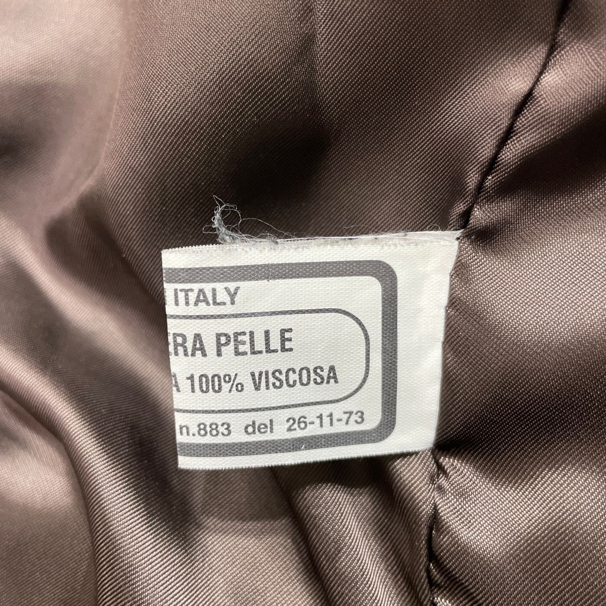294 男の勝負服 圧巻の極上素材 イタリア製 本革 VERA PELLE ベラ ペレ テーラードジャケット サイズ48 メンズ 40108A_画像9
