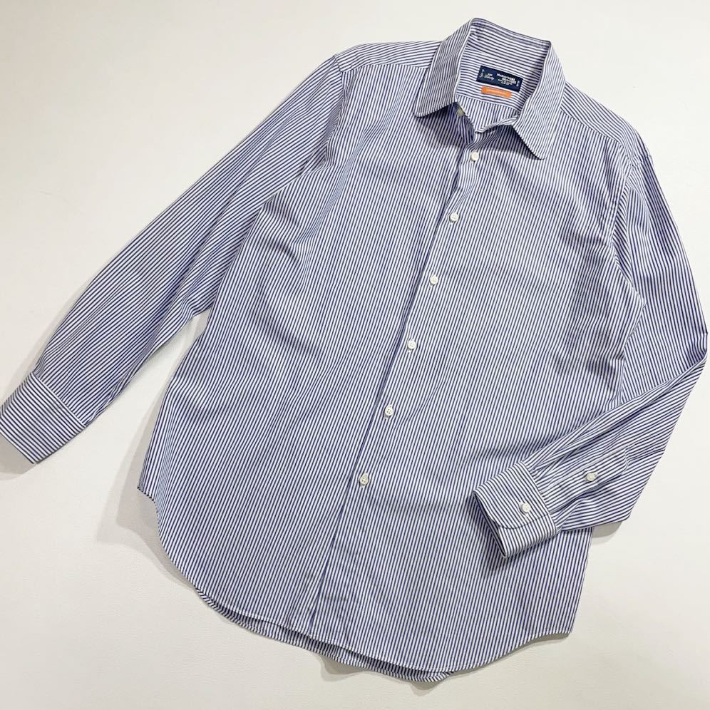 267 Maker's Shirt 鎌倉 メーカーズシャツ カマクラ ストライプ 長袖 ワイシャツ 225 Liberty CONTEMPORARY SLIM FIT 日本製 メンズ 40116M_画像1