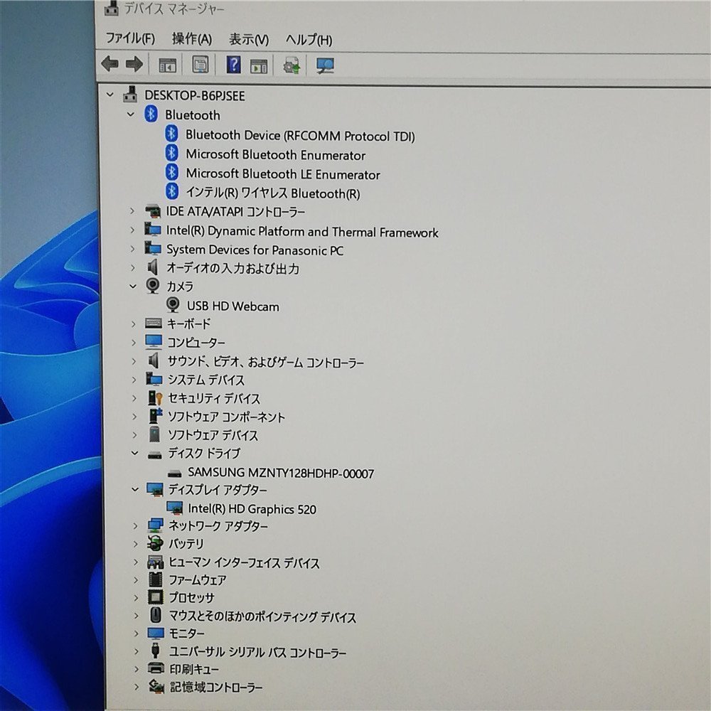 年末大放出 高速SSD 12.1型 ノートパソコン Panasonic CF-SZ5VDFVS 中古良品 第6世代Core 無線 Bluetooth カメラ Windows11 Office 保証付_画像3