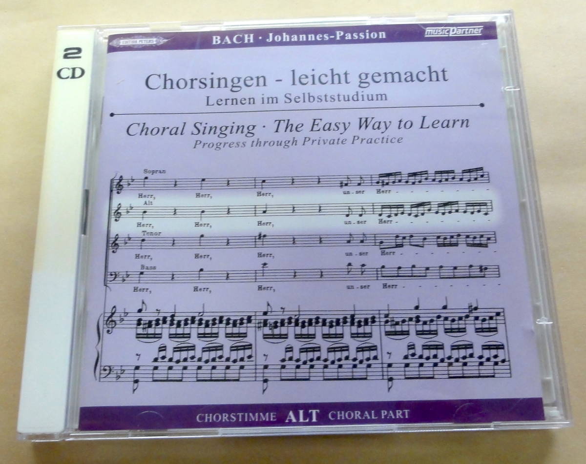 BACH JOHANNES-PASSION / Chorsingen - Leicht Gemacht = Choral Singing (The Easy Way To Learn) 2枚組CD バッハ ヨハネ受難曲 合唱_画像1