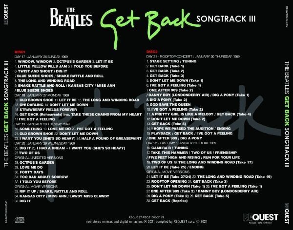 !BEATLES/GET BACK-SONGTRACK I/II/III(2CDx3)初登場＆未編集音源＋ルーフトップ全曲完全収録最新リマスター３部_画像7