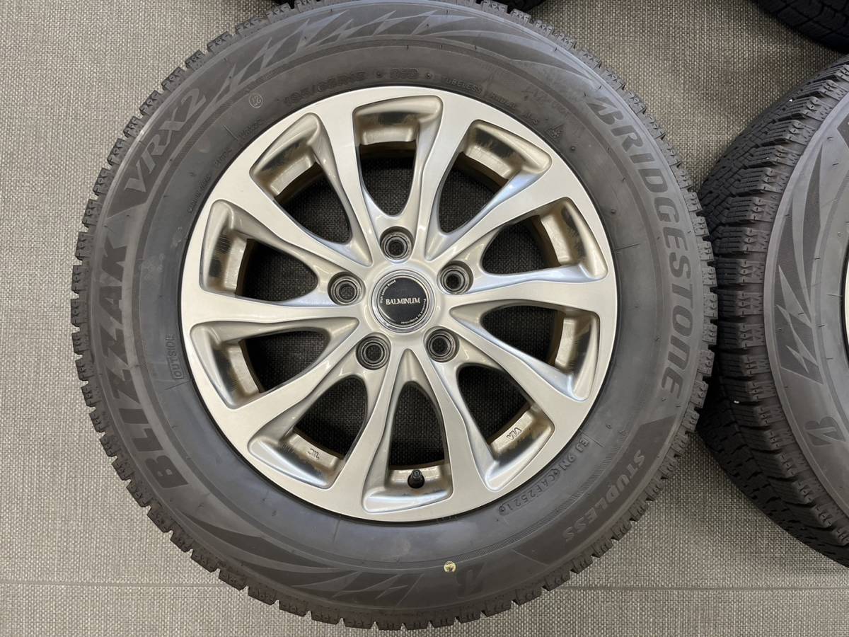 冬用　195/65R15　BRIDGESTONE BLIZZAK VRX2　2021年製　スタッドレスタイヤ　社外アルミ BALMINUM バルミナ_画像2