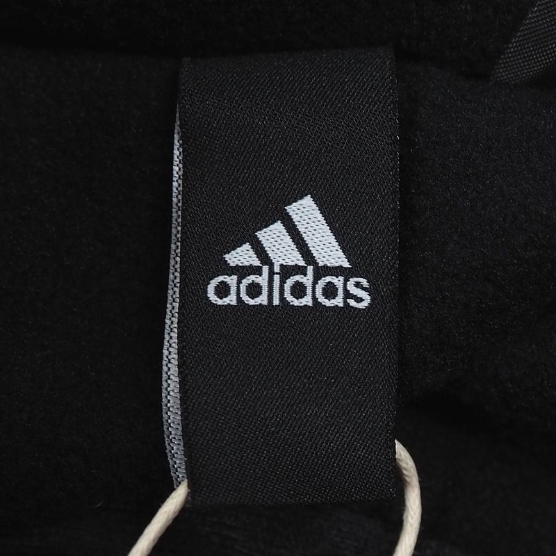 P935 新品 アディダス 裏起毛 ウ―ブン セットアップ 上下セット 防風 保温 ゴルフ adidas 秋冬 3ストライプス (サイズ:2XL) ブラック_画像10