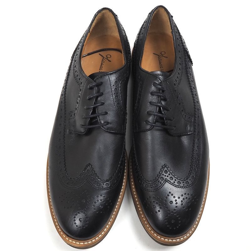P328 未使用品 ジャンカルロモレリ イタリアンレザー ウイングチップ ビジネスシューズ 本革 GIANCARLO MORELLI 45(28.5-29cm) 紳士靴_画像3