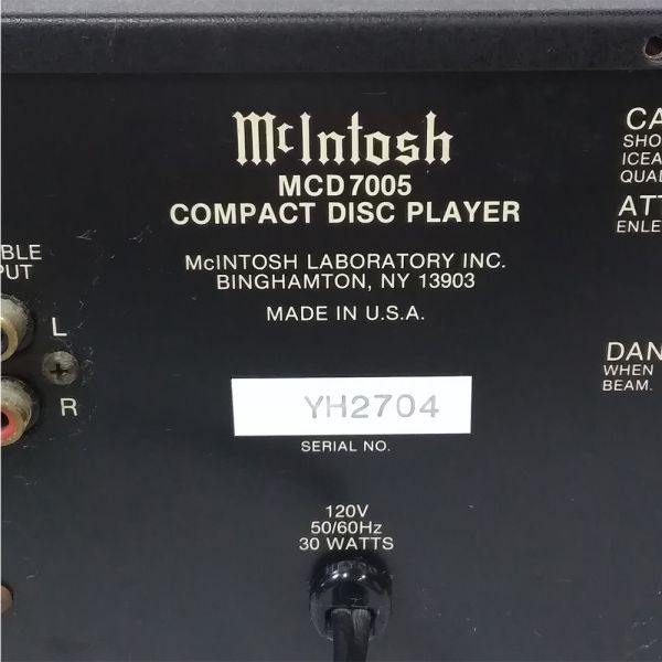 04584 【ジャンク】 McIntosh MCD 7005 CDプレイヤー 通電確認済 トレイが開かない マッキントッシュ オーディオ 音響機器 CDデッキ_画像7