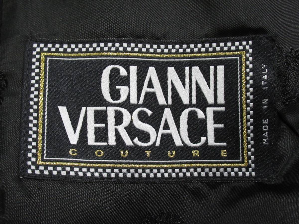  Vintage GIANNI VERSACE couture Versace wool silk mete.-sa lining design coat 48