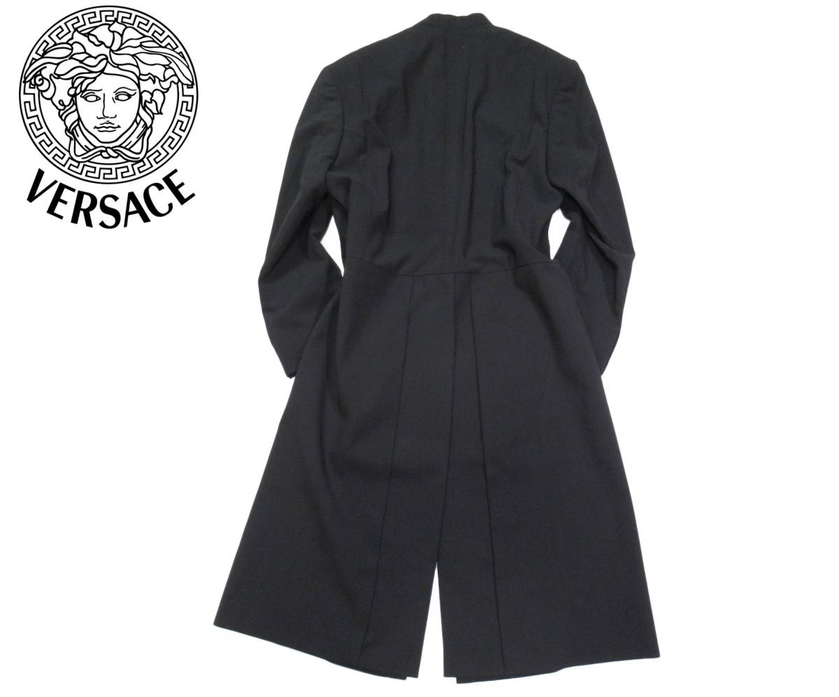  Vintage GIANNI VERSACE couture Versace wool silk mete.-sa lining design coat 48