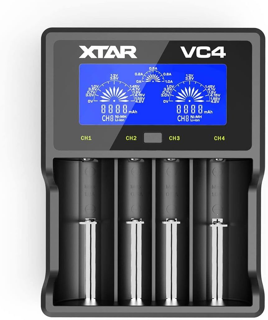 18650リチウム充電器 XTAR VC4 電池充電器 3.6V/3.7Vリチウムイオン電池 10400～32650 1.2V ニ_画像1