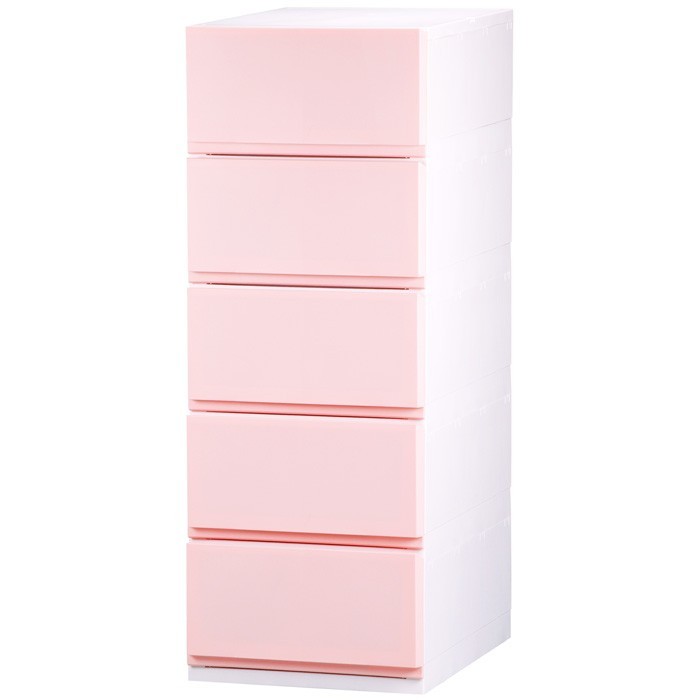  clothes case storage case plastic drawer chest 5 step pushed inserting . change closet stylish lips 355( light pink )