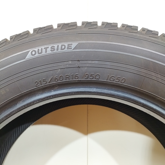 YOKOHAMA ヨコハマ 215/60R16 95Q iceGUARD iG50PLUS 冬タイヤ スタッドレスタイヤ 4本セット [ W2666 ] 【中古タイヤ】_画像9